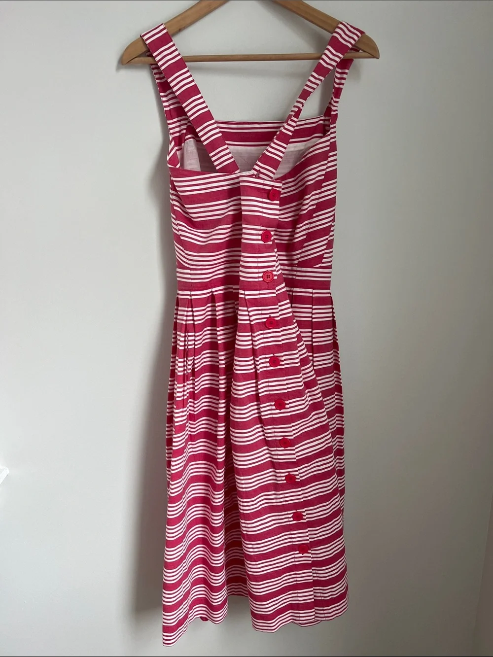 Emily and Fin | Sleeveless Striped Midi Dress Raspberry & White NWOT Size XL